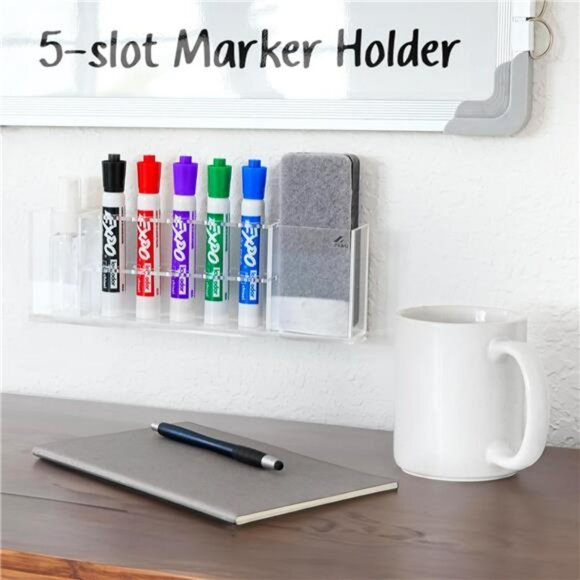 Magnetic Dry Erase Marker Holder Acrylic Whiteboard Pen Organizer for Office Sch - Picture 2 of 8